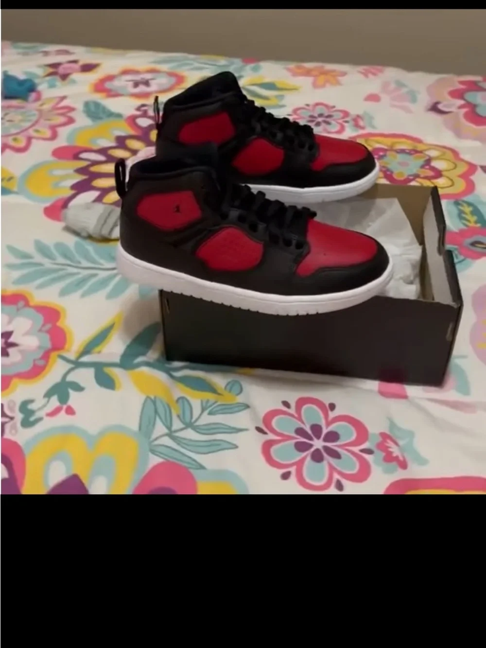 Kids Jordan High-Top Sneakers in Red and Black